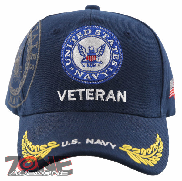 NEW! US NAVY ROUND VETERAN LEAF SHADOW CAP HAT NAVY