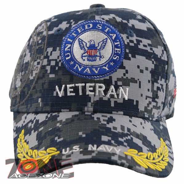 NEW! US NAVY ROUND VETERAN LEAF SHADOW CAP HAT CAMO