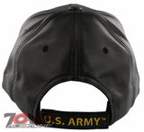 NEW! US ARMY VETERAN FAUX LEATHER BALL CAP HAT BLACK