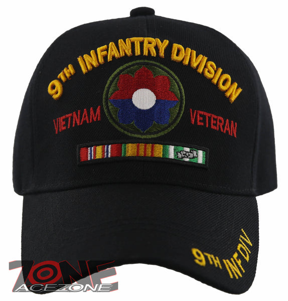 NEW! US ARMY 9TH INFANTRY DIVISION VIETNAM VETERAN CAP HAT BLACK