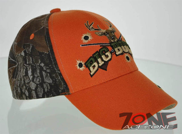 Hunter Hunting Size Matters Buck Deer Orange Camo Embroidered Cap - CAP893