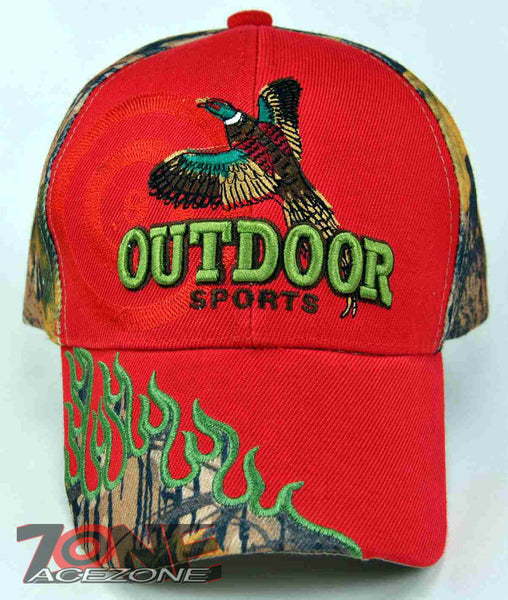 NEW! PHEASANT OUTDOOR HUNTING FLAME CAP HAT RED CAMO