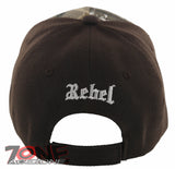 NEW! REBEL PRIDE FRAG BALL CAP HAT BROWN CAMO