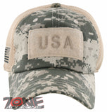 NEW! USA FLAG MILITARY TACTICAL DETACHABLE BASEBALL CAP HAT ACU CAMO