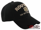 NEW! US ROUTE 66 THE MOTHER ROAD METAL ROUTE 66 BALL CAP HAT BLACK