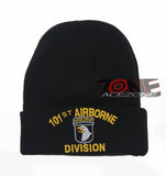 NEW! US ARMY 101ST ARBORNE DIVISION EAGLE BEANIE CAP HAT BLACK