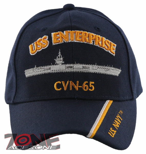NEW! US NAVY USN USS ENTERPRISE CVN-65 BALL CAP HAT NAVY –