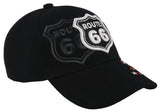 NEW! US ROUTE 66 LOS ANGELES TO CHICAGO ROUTE MAP BALL CAP HAT BLACK