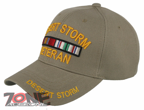 NEW! DESERT STORM VETERAN MILITARY BALL CAP HAT TAN – AceZone.com