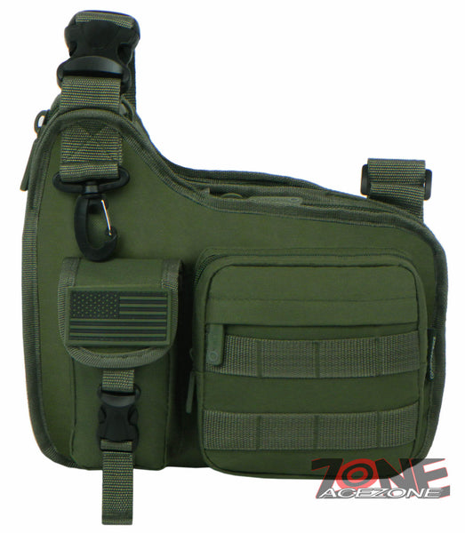 East West USA Tactical Shoulder Sling Trail Walker Utility Bag RT518 OLIVE