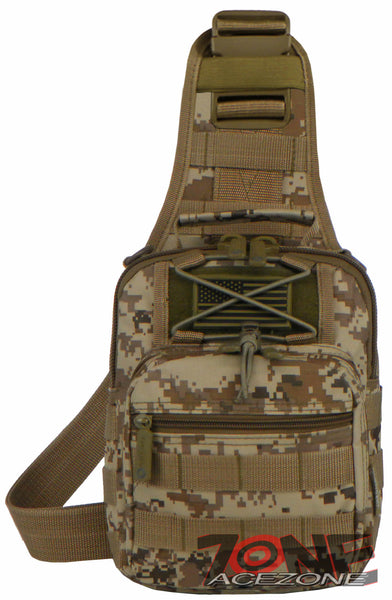 East West USA Tactical Shoulder Sling Trail Walker Utility Bag RTC517 TAN ACU