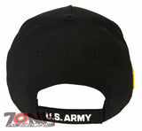 US ARMY 5 PANEL GOLD STAR USA FLAG CAP HAT BLACK