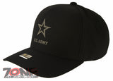 US ARMY 5 PANEL GRAY STAR USA FLAG CAP HAT BLACK