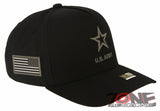 US ARMY 5 PANEL GRAY STAR USA FLAG CAP HAT BLACK