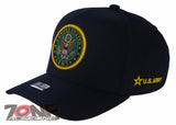 US ARMY 5 PANEL ROUND USA FLAG CAP HAT BLACK