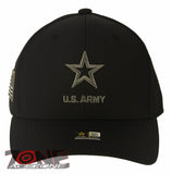US ARMY GRAY STAR USA FLAG CAP HAT BLACK