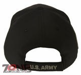 US ARMY GRAY STAR USA FLAG CAP HAT BLACK