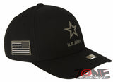 US ARMY GRAY STAR USA FLAG CAP HAT BLACK