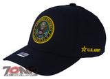 US ARMY ROUND FULL EMBROIDERED USA FLAG CAP HAT BLACK