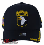 US ARMY 101ST AIRBORNE USA FLAG CAP HAT BLACK
