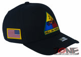 US ARMY 2ND ARMORED DIVISION HELL ON WHEELS USA FLAG CAP HAT BLACK