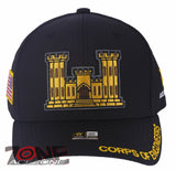 NEW! US ARMY COMBAT CORPS OF ENGINEERS FLAG USA CAP HAT BLACK