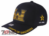 NEW! US ARMY COMBAT CORPS OF ENGINEERS FLAG USA CAP HAT BLACK