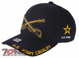 NEW! US ARMY CAVALRY CROSSED SWORDS FLAG USA BALL CAP HAT BLACK