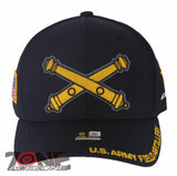 NEW! US ARMY FIELD ARTILLERY FLAG USA BALL CAP HAT BLACK