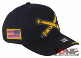 NEW! US ARMY FIELD ARTILLERY FLAG USA BALL CAP HAT BLACK