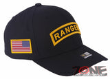 NEW! US ARMY RANGER FLAG USA BALL CAP HAT BLACK