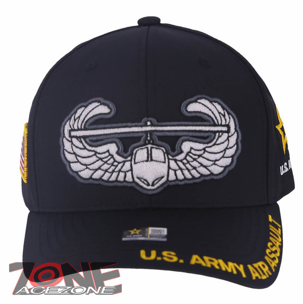 NEW! US ARMY AIR ASSAULT FLAG USA BALL CAP HAT BLACK