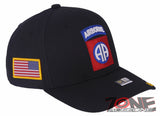 NEW! US ARMY 82ND AIRBORNE DIVISION FLAG USA BALL CAP HAT BLACK