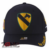 NEW! US ARMY 1ST CAVALRY DIVISION FLAG USA BALL CAP HAT BLACK