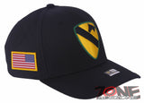 NEW! US ARMY 1ST CAVALRY DIVISION FLAG USA BALL CAP HAT BLACK