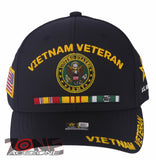 NEW! US ARMY VIETNAM VETERAN FLAG USA BALL CAP HAT BLACK