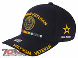 NEW! US ARMY VIETNAM VETERAN FLAG USA BALL CAP HAT BLACK