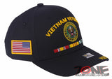 NEW! US ARMY VIETNAM VETERAN FLAG USA BALL CAP HAT BLACK