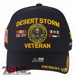 NEW! US ARMY DESERT STORM VETERAN FLAG USA BALL CAP HAT BLACK