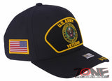 NEW! US ARMY VETERAN FLAG USA BALL CAP HAT BLACK