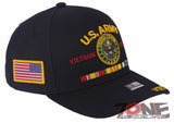 NEW! US ARMY VIETNAM VETERAN FLAG USA RIBBON BAR BALL CAP HAT BLACK