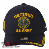 NEW! US ARMY RETIRED FLAG USA BALL CAP HAT BLACK