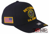 NEW! US ARMY RETIRED FLAG USA BALL CAP HAT BLACK