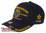 NEW! US ARMY OEF AFGHANISTAN COMBAT VETERAN FLAG USA BALL CAP HAT BLACK