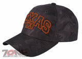 TEXAS TX LONE STAR STATE BASEBALL CAP HAT CAMOUFLAGE GRAY