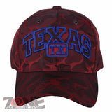TEXAS TX LONE STAR STATE BASEBALL CAP HAT CAMOUFLAGE RED