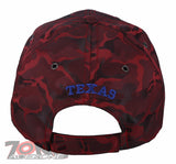 TEXAS TX LONE STAR STATE BASEBALL CAP HAT CAMOUFLAGE RED