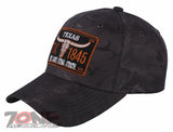 TEXAS TX THE LONE STAR STATE 1845 BASEBALL CAP HAT CAMOUFLAGE GRAY