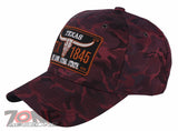 TEXAS TX THE LONE STAR STATE 1845 BASEBALL CAP HAT CAMOUFLAGE BURGUNDY