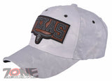 TEXAS TX LONE STAR STATE HORN FAUX LEATHER BASEBALL CAP HAT CAMOUFLAGE WHITE